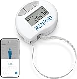 RENPHO Mètre Ruban Rétractable et Connecté avec Application Bluetooth pour Mesure du Corps, Perte de Poids, Gain de Muscle, Remise en Forme et Musculation Pouces et Centimètres