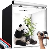 Travor 32x32 Inch Professional LED Light Box Dimmable Photo Studio Kit with 13000LM High Brightness 126pcs 0.5W Led Beads & 4 Backdrops CRI95+ for Small/Large Product Photography