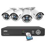 JouSecu 1080P 8CH Wired Home Security Camera System HD 5-in-1 Video DVR Recorder with 4X HD 2MP Weatherproof CCTV Cameras, Motion Alert, Remote Access