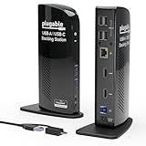 Plugable Universal Laptop Docking Station Dual HDMI Monitor for Windows and Mac (Driver Required), USB 3.0 or USB-C, 2X HDMI, Gigabit Ethernet, Audio, 6 USB Ports (UD-3900)