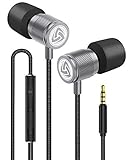 LUDOS Ultra Écouteurs Intra-Auriculares, Garantie 5 Ans Écouteur avec Microphone et Contrôle du Volume, Aigus et Graves Équilibrés, Nouvelle Mousse à Mémoire de Forme, Earphones pour Ordinateur