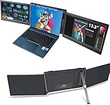 Teamgee Portable Monitor for Laptop, 13.3” Full HD IPS Display, Dual Triple Monitor Screen Extender, USB-A/Type-C Plug and Play for Windows, Android & Mac, Work with 13”-17” Laptops