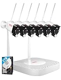 [Dual WiFi, PIR Sensor] Tonton 2K Wireless Security Camera System, 10CH NVR with 1TB HDD, 6PCS 3MP Outdoor Home WiFi Cameras,2 Way Audio, Spotlight, 12V DC Powered, AI Human Detection,Work with Alexa