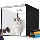 Fasonic 32'x32' Photo Studio Light Box Photography, Large Lightbox for Product with 3 Stepless Dimming Lights Panel, 210 LED Beads, Professional Photo Booth Shooting Tent Kit with 6 Color Backdrops