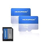 MICROFROM 16GBX2 Memory Card FAT32 Memory Cards with Adapter, Flash Memory Card High Speed TF Card with 83MB/s, UHS-1, C10, V30, U1 FAT32(16GB 2 Pack)