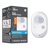 GE CYNC Wireless Smart Motion Sensor, Battery-Powered, Bluetooth Motion Sensor with Ambient Light Detection, Works with CYNC Smart Plugs, Switches and Bulbs, White