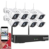 [Extensible] firstrend 8CH PoE Système de caméra avec 6 caméras de sécurité 1080P HD, Plug and Play Système de caméra de sécurité pour la maison avec disque dur de 1 To pré-installé, application