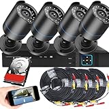 4CH AHD Wired DVR Video Security Camera System