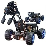 Adeept PiCar-Pro Compatible with Raspberry Pi Robot Kit Programming 2-in-1 Robotic with 4-DOF Robotics Arm, Electronic DIY Smart Car Kit for Teens Adults for RPi 4B Model 3B 3B+