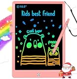 BUKEBU LCD Writing Tablet Doodle Board,10.5 inch Colorful Drawing Pad,Electronic Drawing Tablet, Drawing Pads,Travel Gifts for Kids Ages 3 4 5 6 7 8 Year Old Girls Boys (Pink)