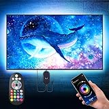 Lumières LED pour rétroéclairage TV de 190,5 à 216,5 cm avec télécommande, pour miroir, PC, contrôle par application, synchronisation de la musique, éclairage de polarisation, lumières LED USB RVB