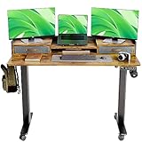 Claiks Standing Desk with Drawers, Stand Up Electric Standing Desk Adjustable Height with Storage Shelf and Splice Board, 48 Inch, Rustic Brown