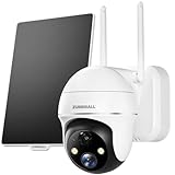 ZUMIMALL Solar Security Cameras Wireless Outdoor, 360° View Outdoor Camera Wireless Solar Powered,2.4G WiFi，2K/3MP Color Night Vision,2-Way Talk, PIR Motion Alert, Cloud Storage, Work with Alexa