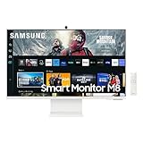 SAMSUNG 27' M80C UHD HDR Smart Computer Monitor Screen with Streaming TV, Slimfit Camera Included, Wireless Remote PC Access, Alexa Built-in (LS27CM801UNXZA),Warm White