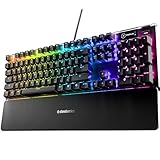 SteelSeries Apex 5 Hybrid Clavier Gaming Mécanique - Éclairage par Touche RGB - Cadre en Alliage d'aluminium de qualité aéronautique - Écran Intelligent OLED (Interrupteur Hybride Bleu)