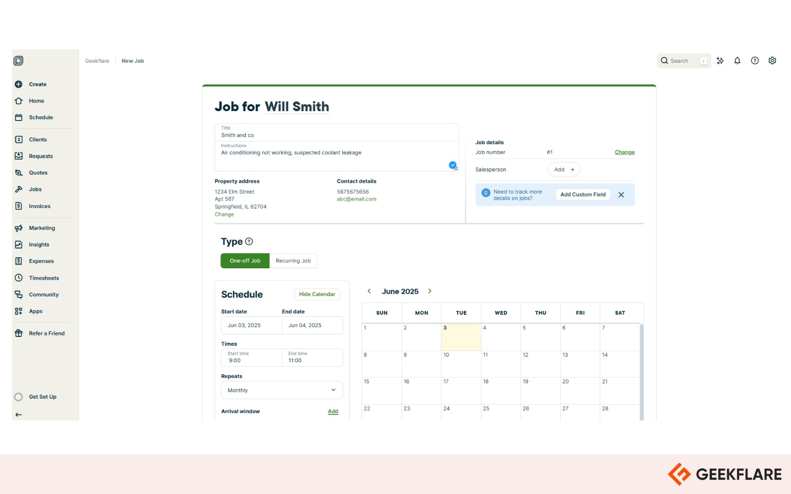 jobber dashboard