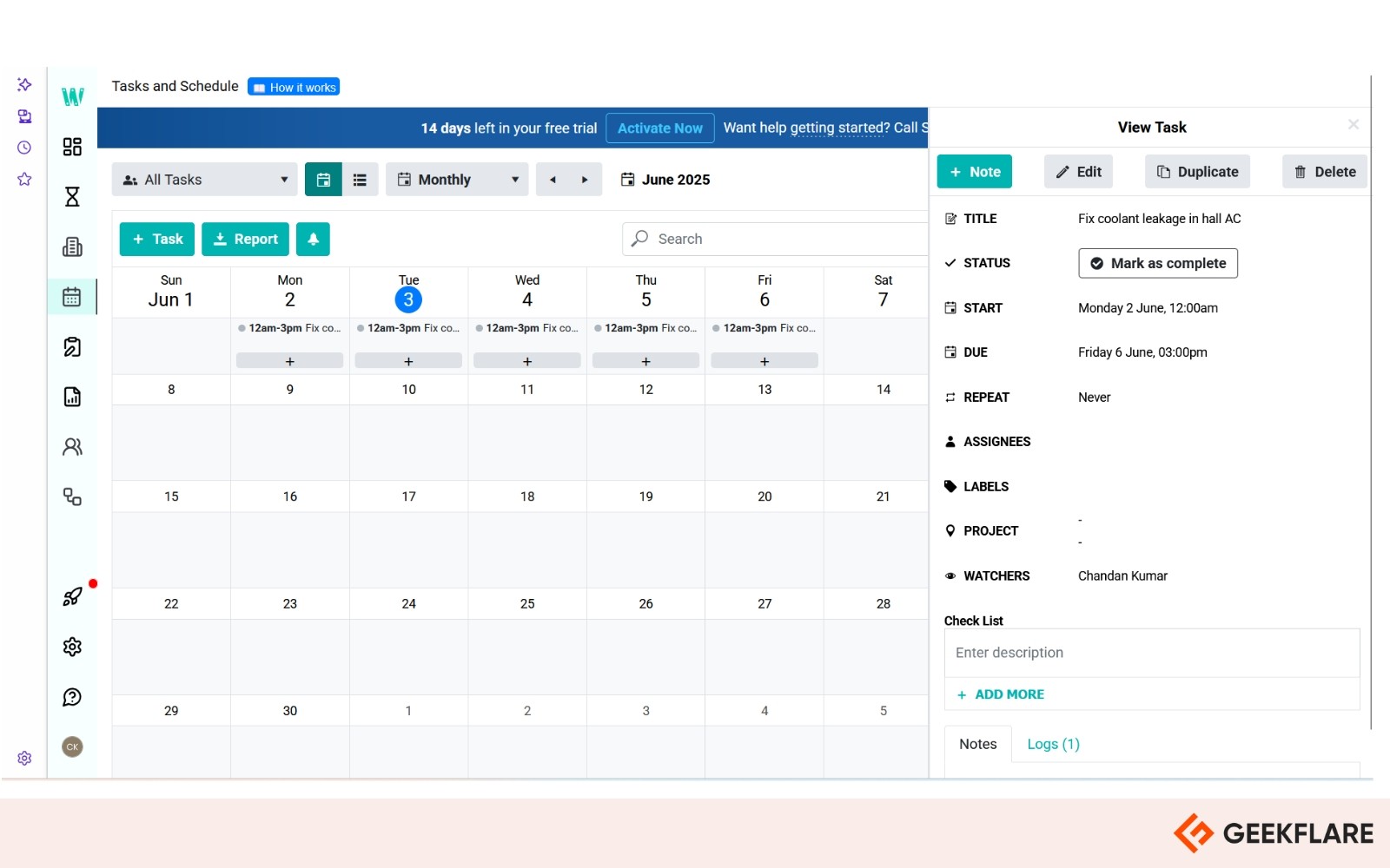 workyard dashboard