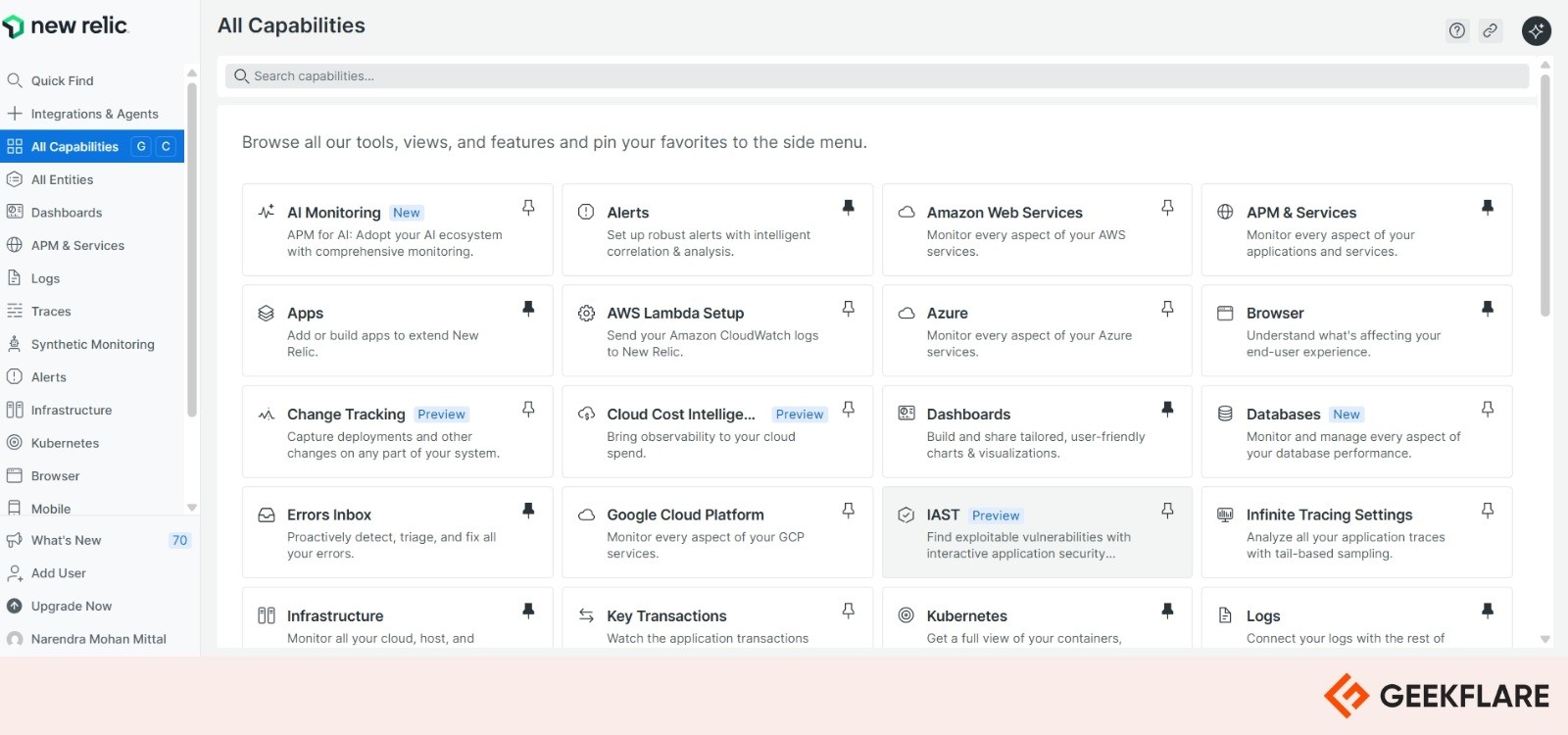 New Relic Infrastructure