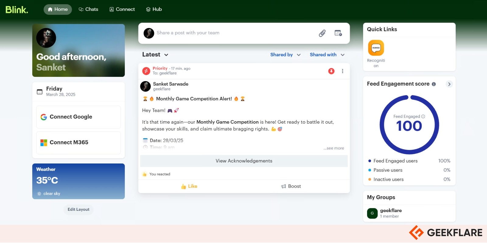 blink dashboard