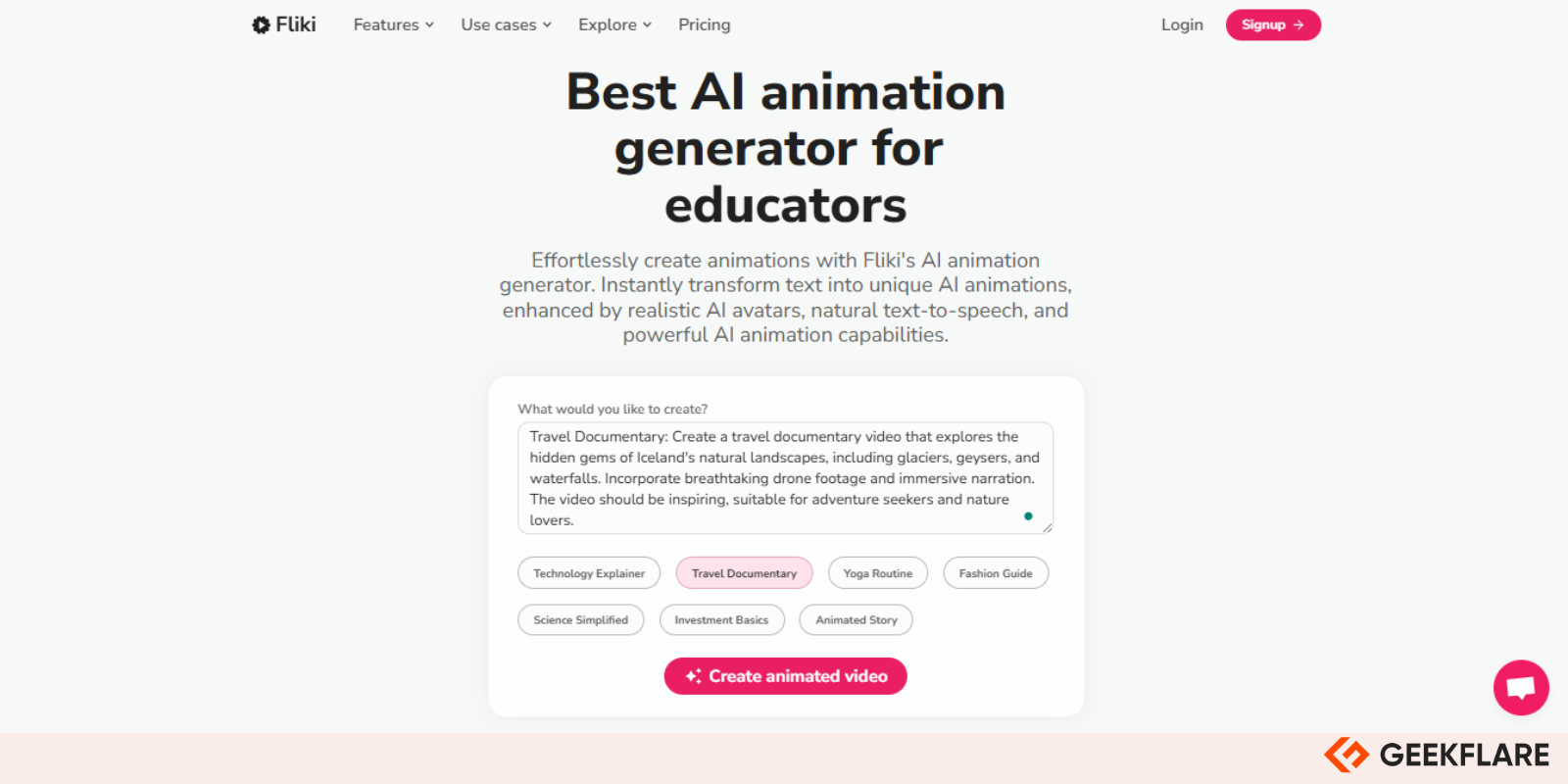 Fliki Animation Generator