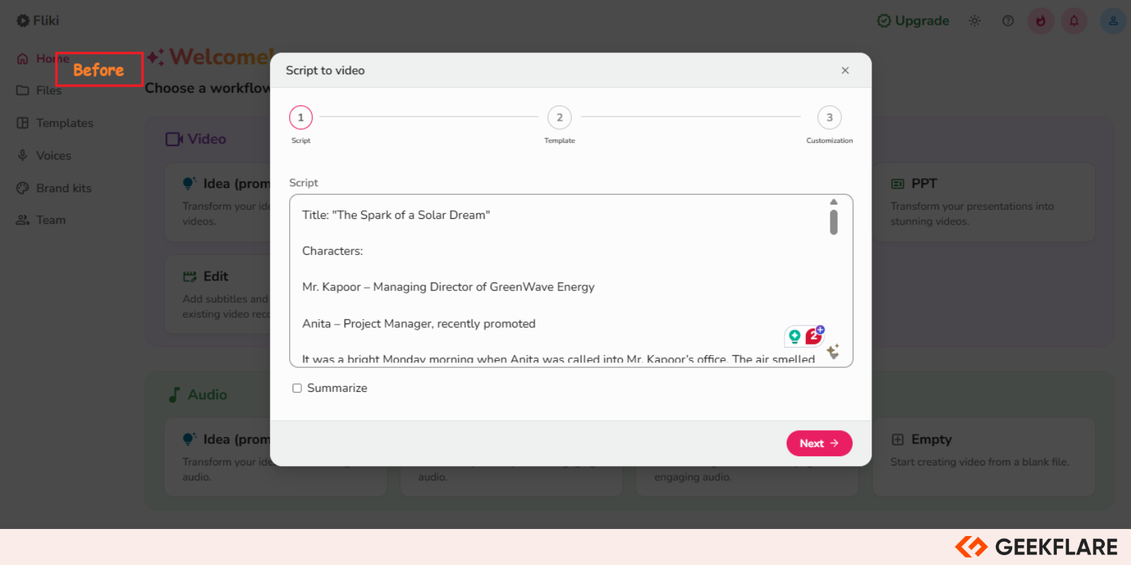 Fliki Text to Video