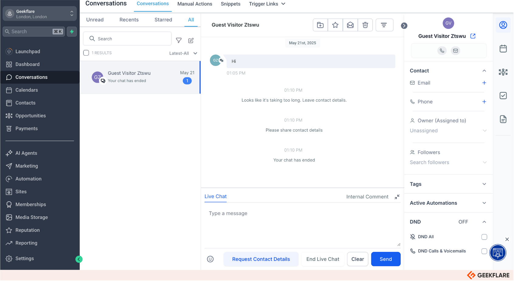 HighLevel unified inbox