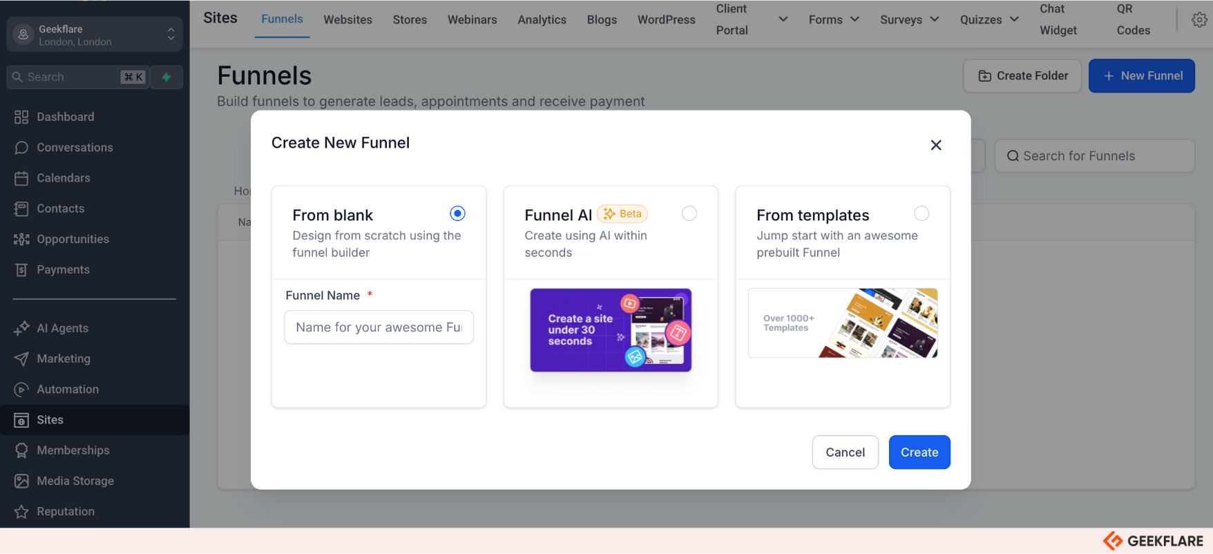 Build funnels in HighLevel
