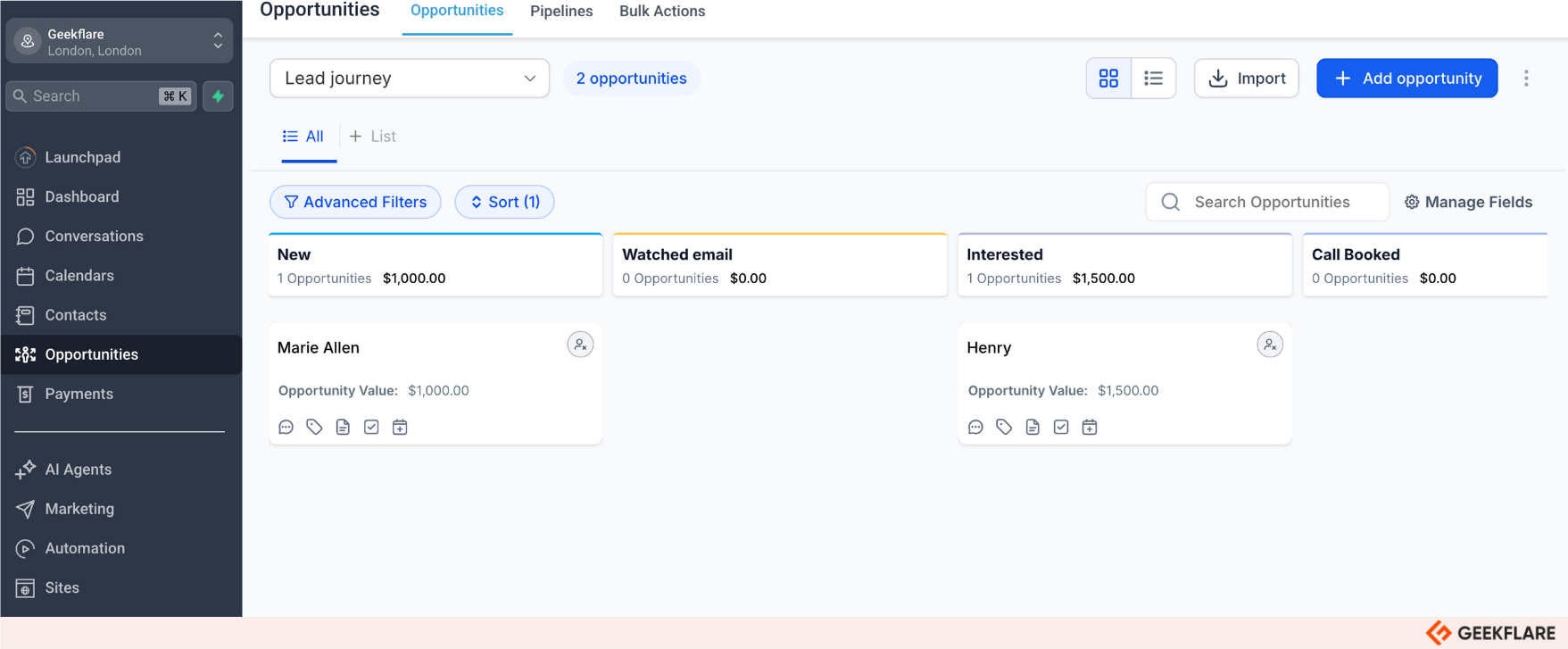 Build sales pipelines in HighLevel