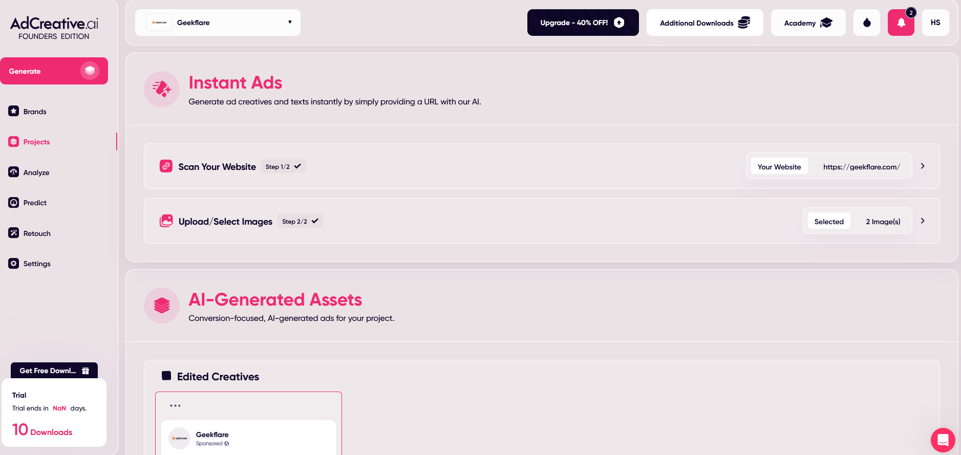 adcreative dashboard
