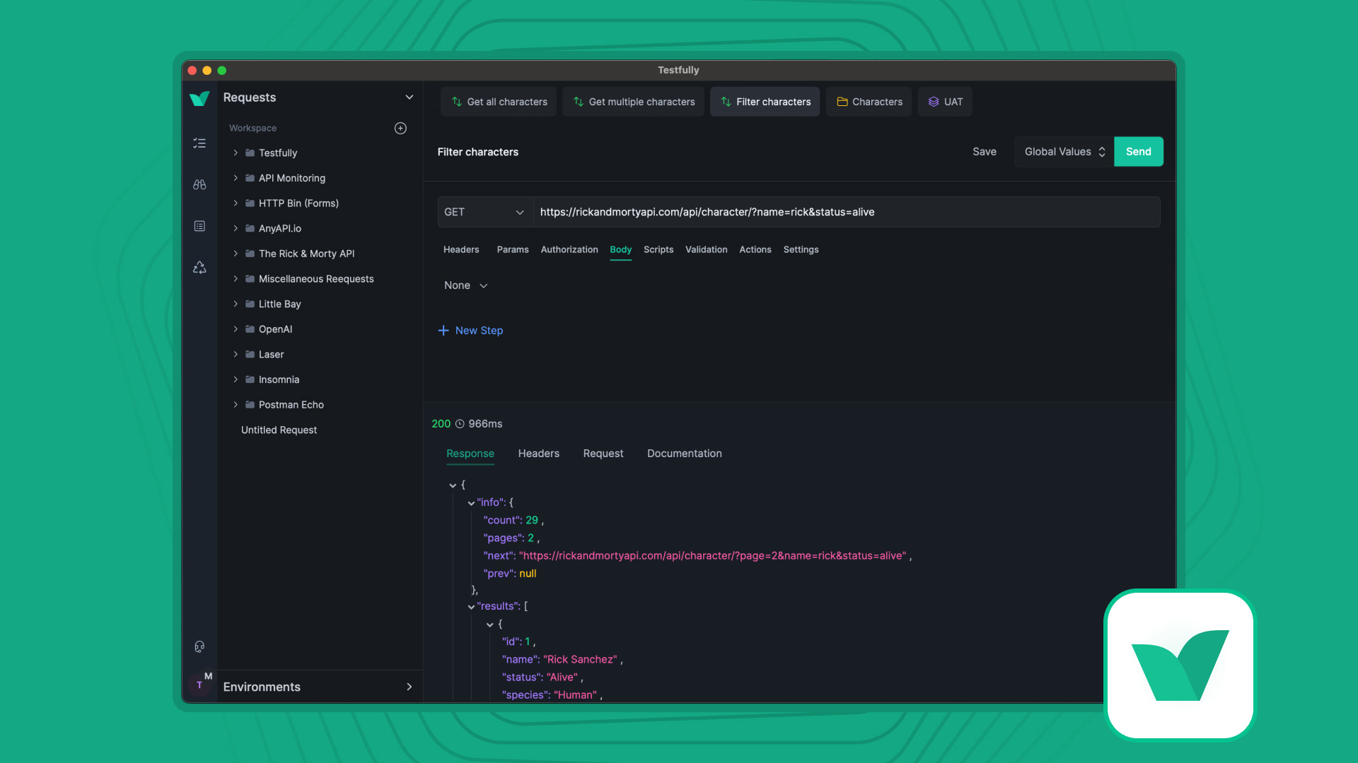 testfully test editor