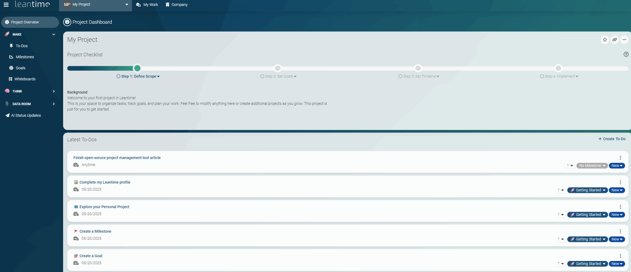 Leantime project management