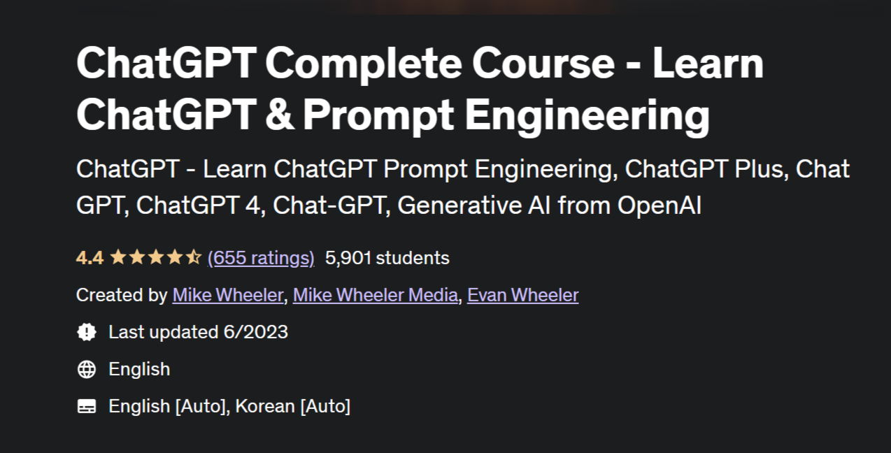 ChatGPT Complete Cursus Leer ChatGPT Prompt Engineering Udemy