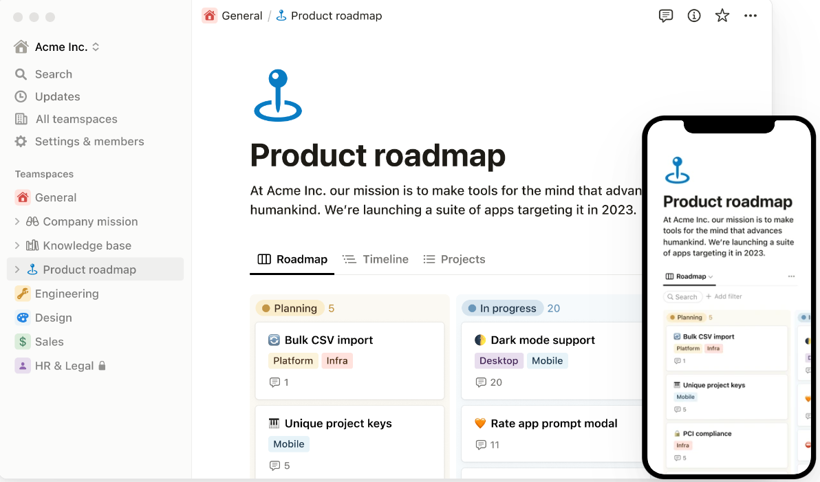Notion Your wiki docs projects Together