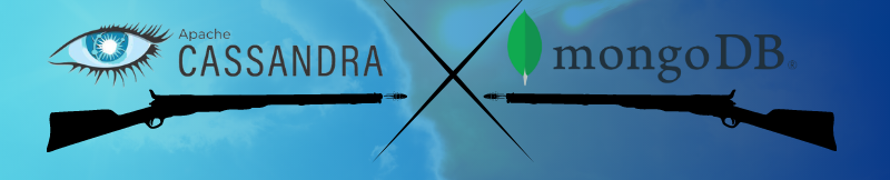 Cassandra and mongodb logos.