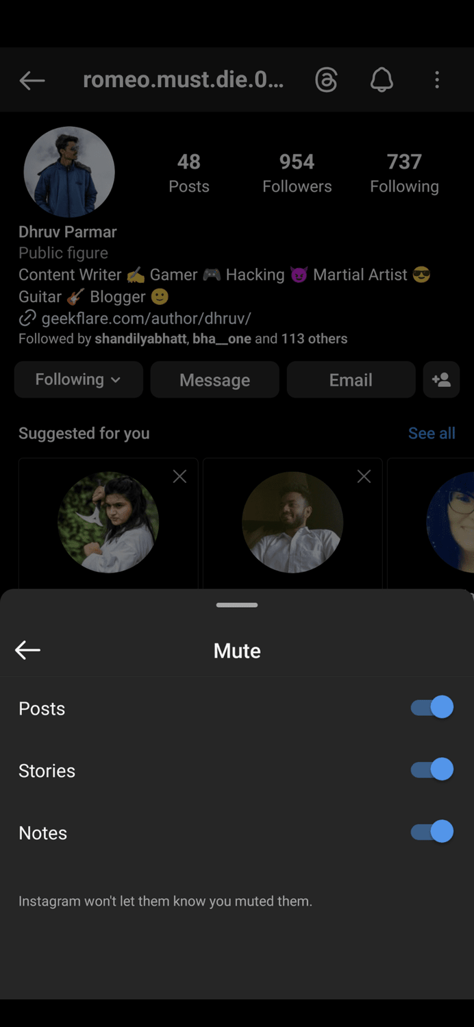 Gedämpftes Profil