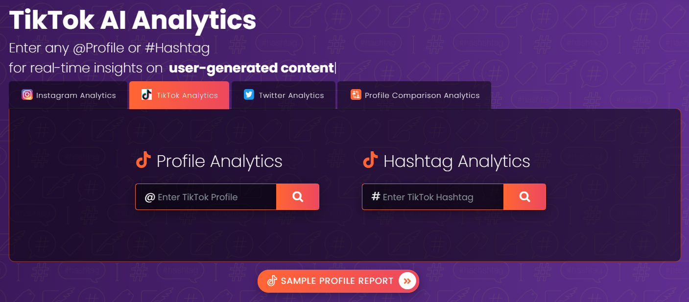 Capture d'écran de Tiktok ai analytics.