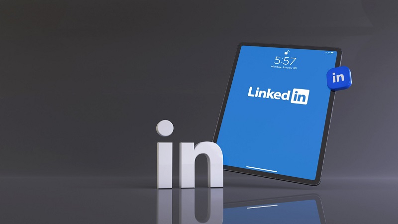 Linkedin-Logo auf einem Tablet-Computer.