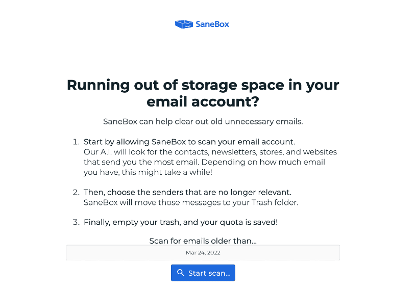 SaneBox-space