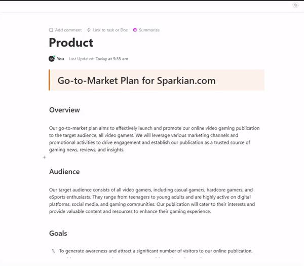 Plan de lanzamiento al mercado de sparkas com.